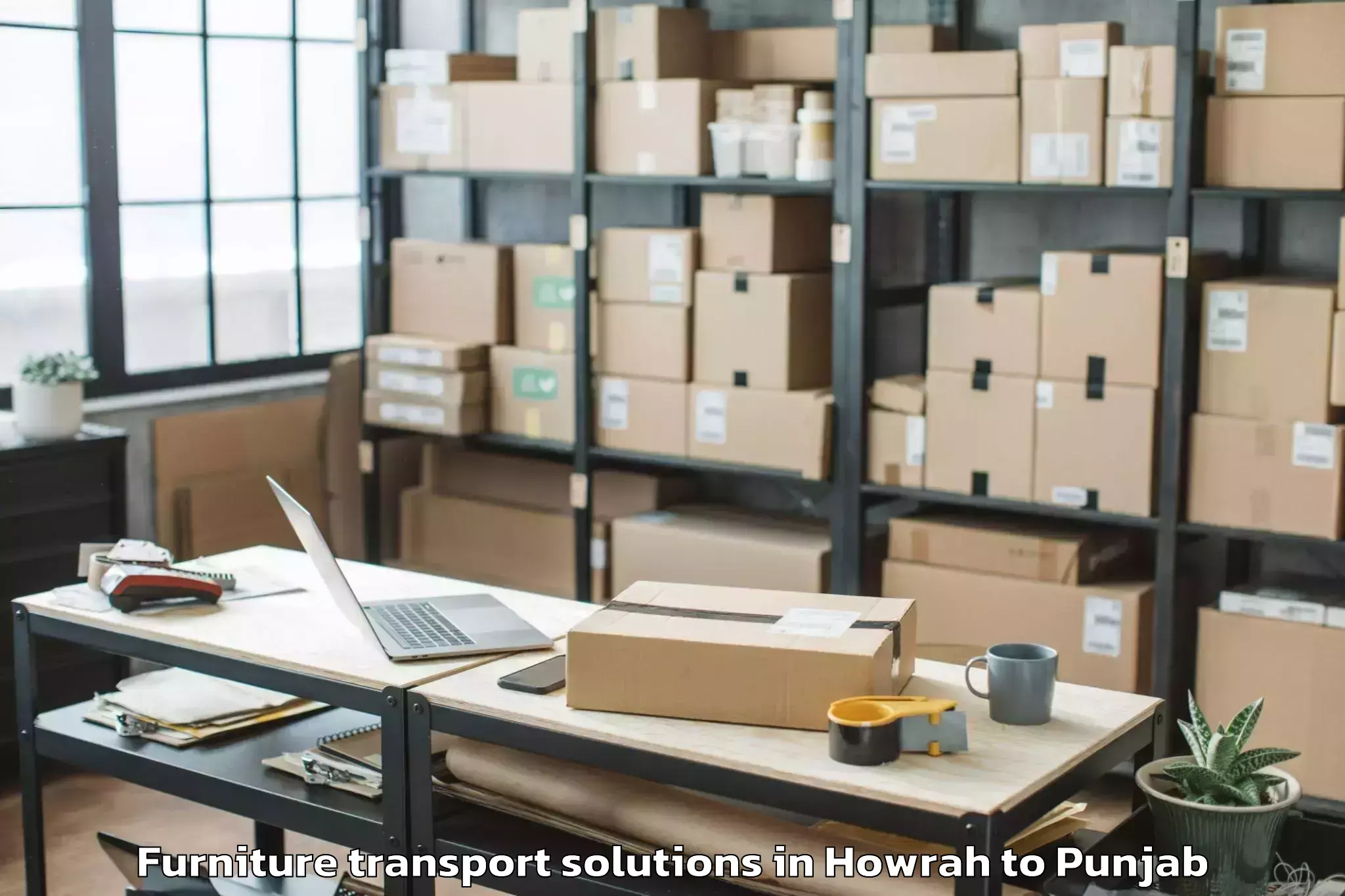 Trusted Howrah to Firozpur Furniture Transport Solutions